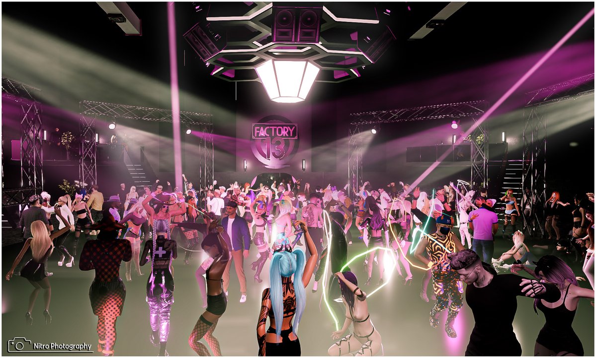 Saturday nights are made for banger beats and wet bodies. Both found @Factory13 hosted by the one and only <a href="/KaleyGray3DX/">Kaley Gray</a> 
We know how to party—the only thing we battle is the clock… 
We own the night. 
We are the night. 
#VirtualPhotography #3dxchat #3dxchatgame