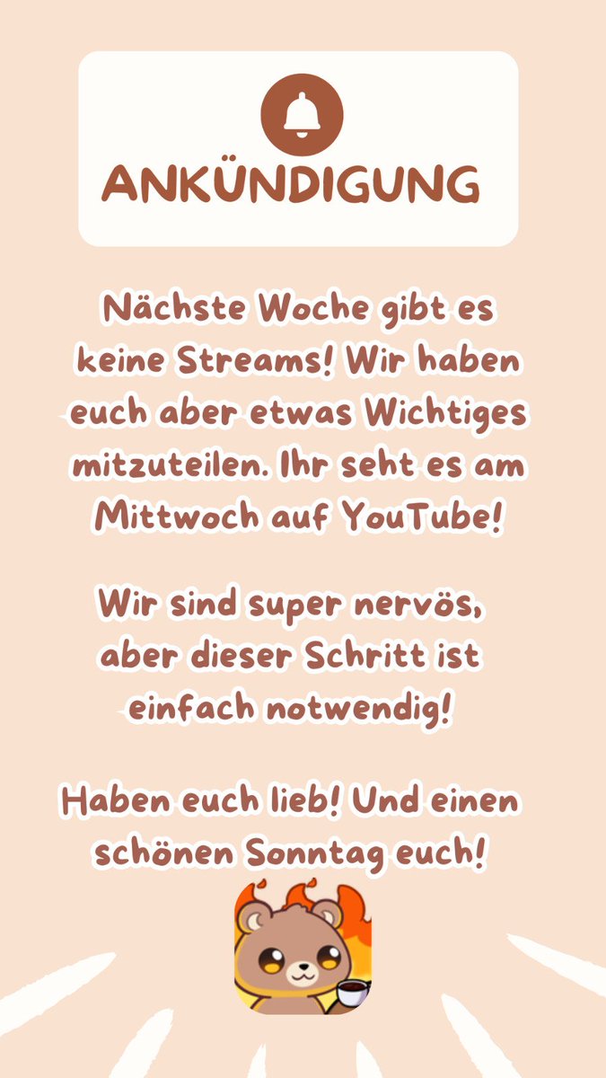Ich lass das hier einfach mal hier ... 

Ihr erfahrt am Mittwoch mehr im YouTube Video. Wir mussten schon viel länger diesen Schritt gehen, doch jetzt ist es soweit ...

Wir sind gespannt, was ihr sagen werdet. 🥺