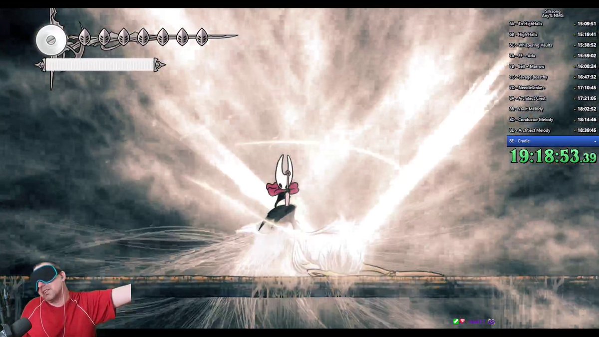 Hollow Knight Silksong has been completed blindfolded by CrystalSaver in 19:19:02 for the category Any% No Major Glitches. World's first completion blindfolded! 

#Silksong #hollowknight #hollowkinghtsilksong