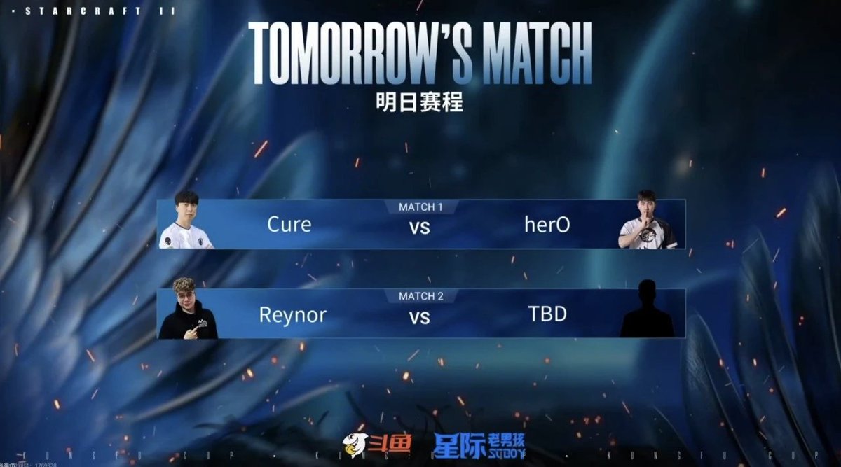 WTL_SC2's tweet image. FINAL DAY Of Kungfu Cup
Cure vs herO
@Reynor02 vs TBD
will start in 20:00 CST（half hour later）