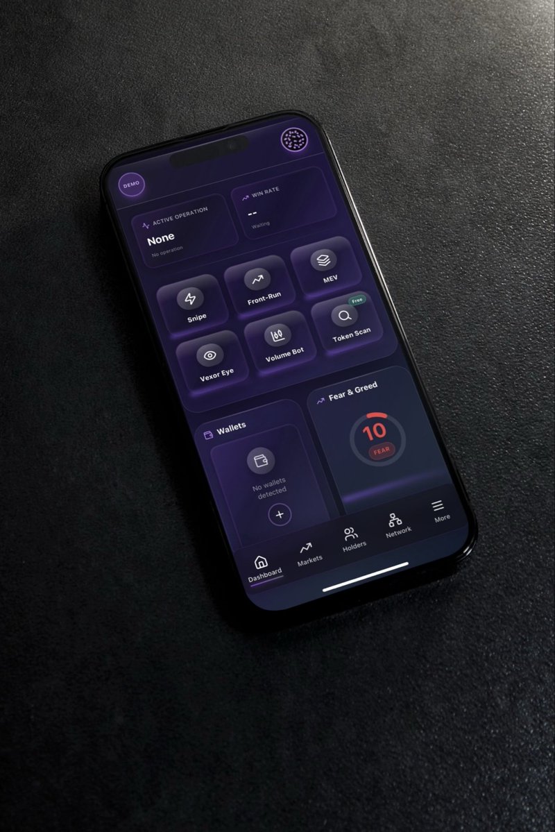 VexorTech's tweet image. Vexor Bot is now available as a mobile app.
You can add our web app directly to your home screen from your browser and open it like a native application.

This gives you full access to all core features on the go — including Sniper, Front-Run, MEV, Arbitrage and more — with the…