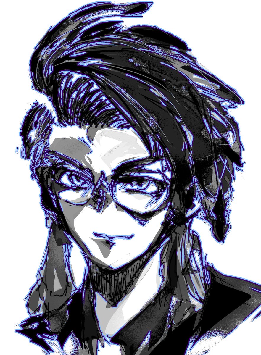 nekosyukurimu's tweet image. 紫、色がもうね、色気というか、それを思わせる。でも色自体が明るいイメージは持たない、暗い闇の濃い部分。こういうキャラクターってどうしてもそういうイメージで通ずるから皆好きになる共通の部位としてそこに魅入られるんだろうね。
ってことで前に描いた #カラスバ 様ー❤少し加工して再掲なん