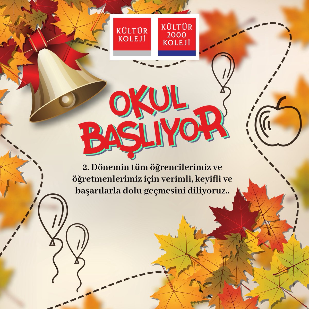 📚 Yeni Döneme Merhaba!

17 Kasım Pazartesi günü, öğrencilerimiz ve öğretmenlerimizle birlikte yeni döneme başlıyoruz.
Taze bir enerjiyle, öğrenmeye ve üretmeye yeniden hazırız!

Tüm Kültür ailesine sağlıklı, başarılı ve verimli bir dönem diliyoruz. ✨