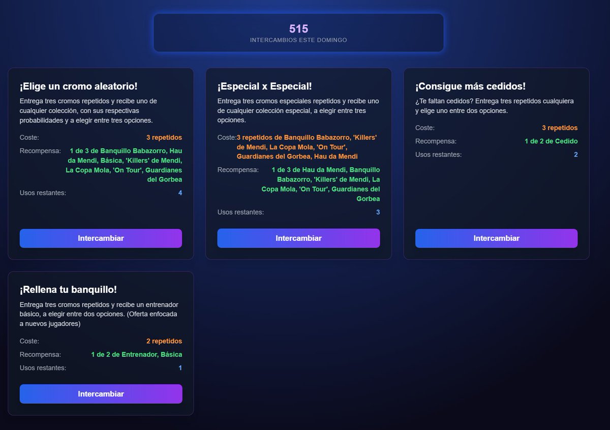 ¡Eh! ¿Os habéis pasado ya por La Plaza?

Como cada semana, aunque haya parón, esta abre sus puertas para que podáis cambiar vuestros repetidos.

#Alavés