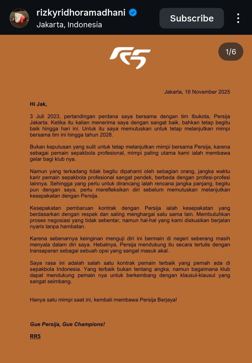 Kesian ye Ridho, gak seharusnya seorang pesepakbola sampe klarifikasi soal di mana Ia ingin melanjutkan karirnya.