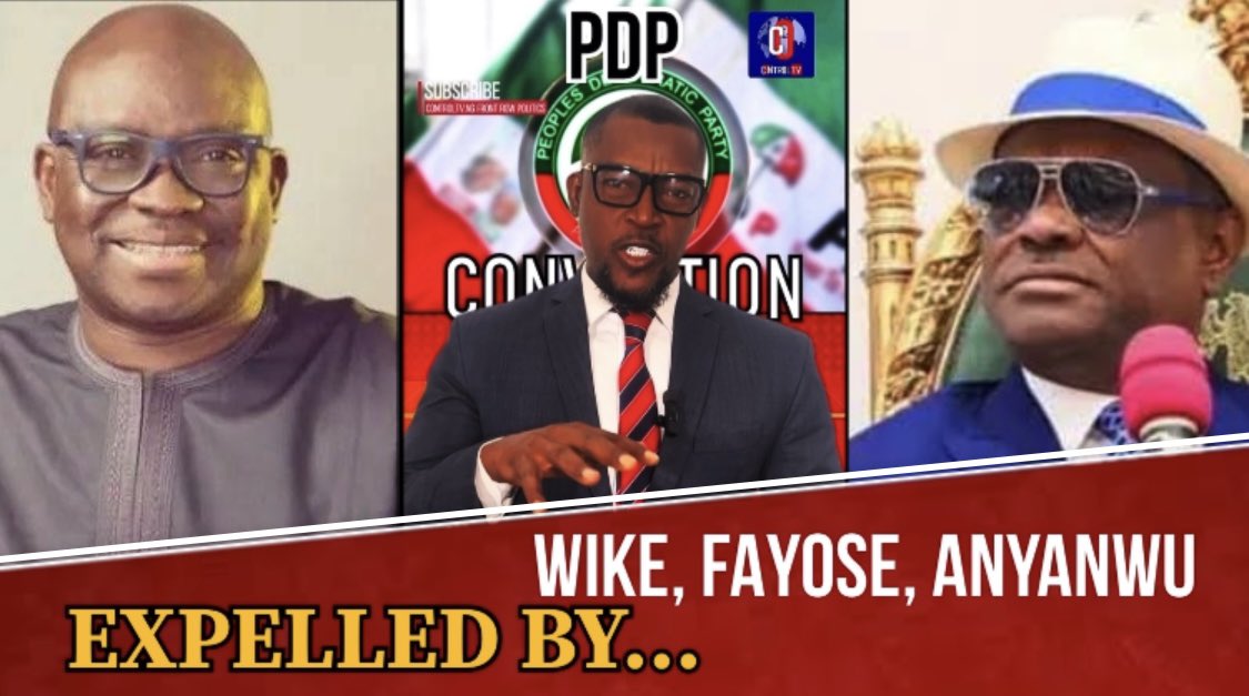 Wike Expelled Along with FAYOSE and Anyanwu by PDP. Will this settle the internal conflict of the PDP? youtu.be/ERAuzUKz2Z8?si…
