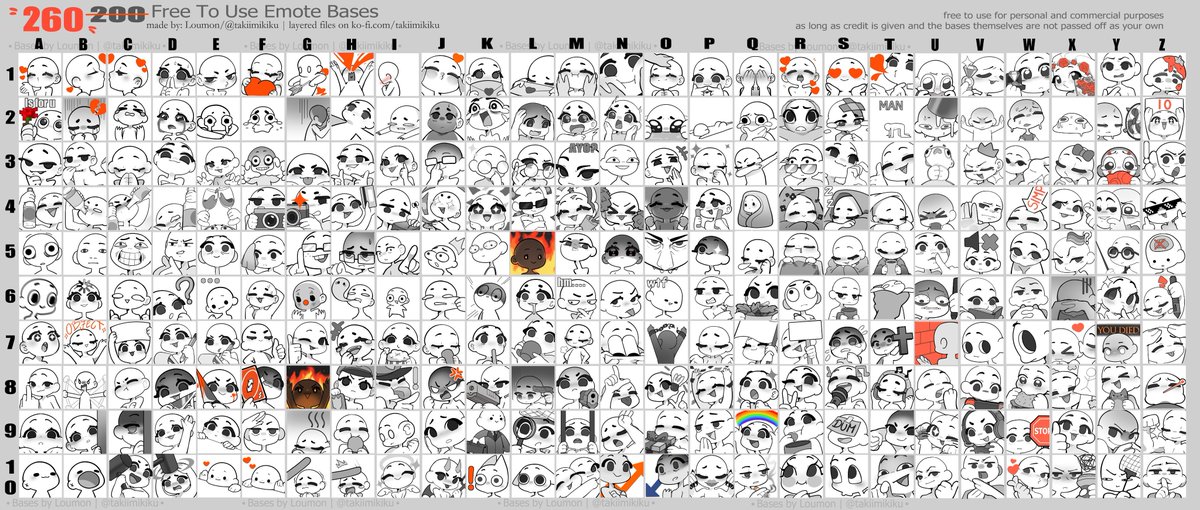 I'm building my Emotes portfolio, so holding an 

48 HOURS ART RAFFLE!

How to join:
⁠♡  Follow
⁠♡  Like &amp; Retweet
⁠♡  Drop your OC below! And which one you want ex. A6

3 Emotes✨ for 3 Winners
Base by @/Takiimikiku 
#artraffle #artgiveaway #raffle