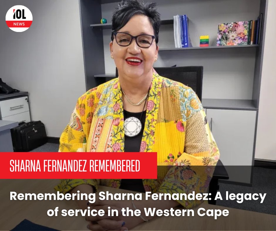 IOL's tweet image. Sharna Fernandez is remembered as a dedicated public servant whose tireless advocacy transformed the lives of vulnerable communities in the Western Cape.
#SharnaFernandez #WesternCape #SocialDevelopment #PublicService 
Read on tinyurl.com/muf94rsj