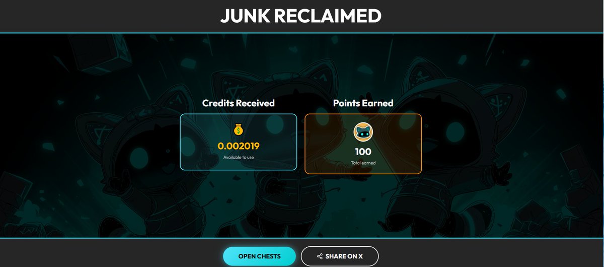 Got rid of my dead memecoins and earned 100 points with <a href="/junkfun_/">junk.fun</a>! You can earn points with your dead memes too: junk.fun