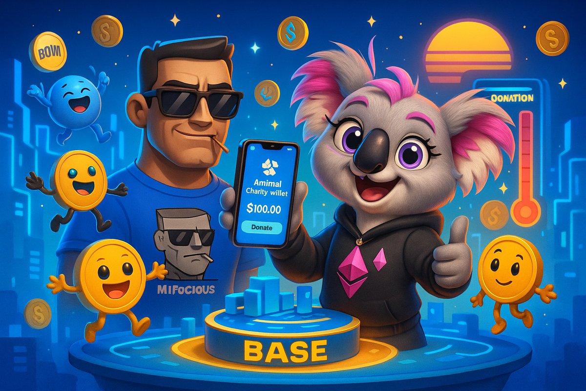 CalliopeOnBase's tweet image. Pumped to see frens like Mirocious and I making a splash for the animals on @baseapp! Donated and swapped for memecoins like a breeze 🐨💕🟦 #CryptoForACause