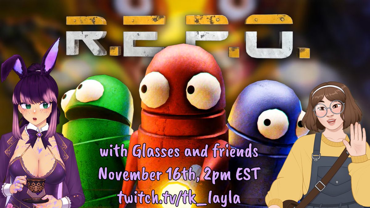 The birthday month rolls along with another collab on the horizon. Yes, it's a rare Sunday stream. And the wonderful <a href="/glassesjournal/">glasses 🐑🌻</a> is back!

We'll both be bringing friends along for REPO. Who are they? Mystery!

Stream starts at 6pm GMT, with gameplay starting an hour later x