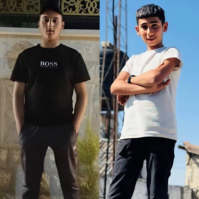 Due ragazzini palestinesi, Mohammad Mahmoud Abu Ayash e Bilal Baha Bar'an sono stati uccisi a colpi d’arma da fuoco dalle forze israeliane a Beit Ummar, in Cisgiordania.
I media hanno spento i riflettori sulla #Palestina ma le tragedie quotidiane continuano.

#Cisgiordania