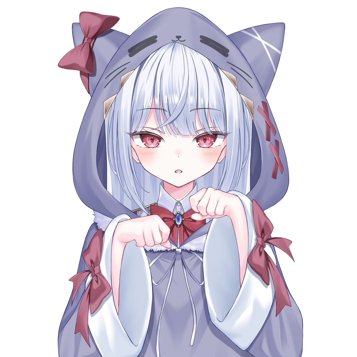 itami_riya's tweet image. 着ぐるみパジャマ風VTuber衣装

使用条件なし
加工・加筆OK

猫モチーフにしてみました。動画や配信にてご自由に使ってみて下さい！
※裏地の素材はリプ欄にあるので、どうぞ～
　#Vtuber素材 #VTuberAssets