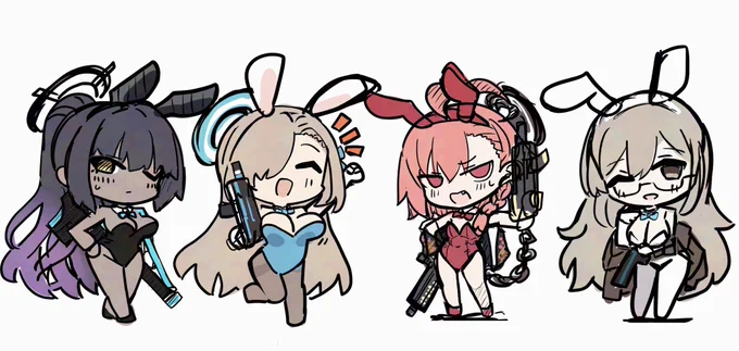 #ブルアカ c&amp;cバニー ←ラフ 完成→