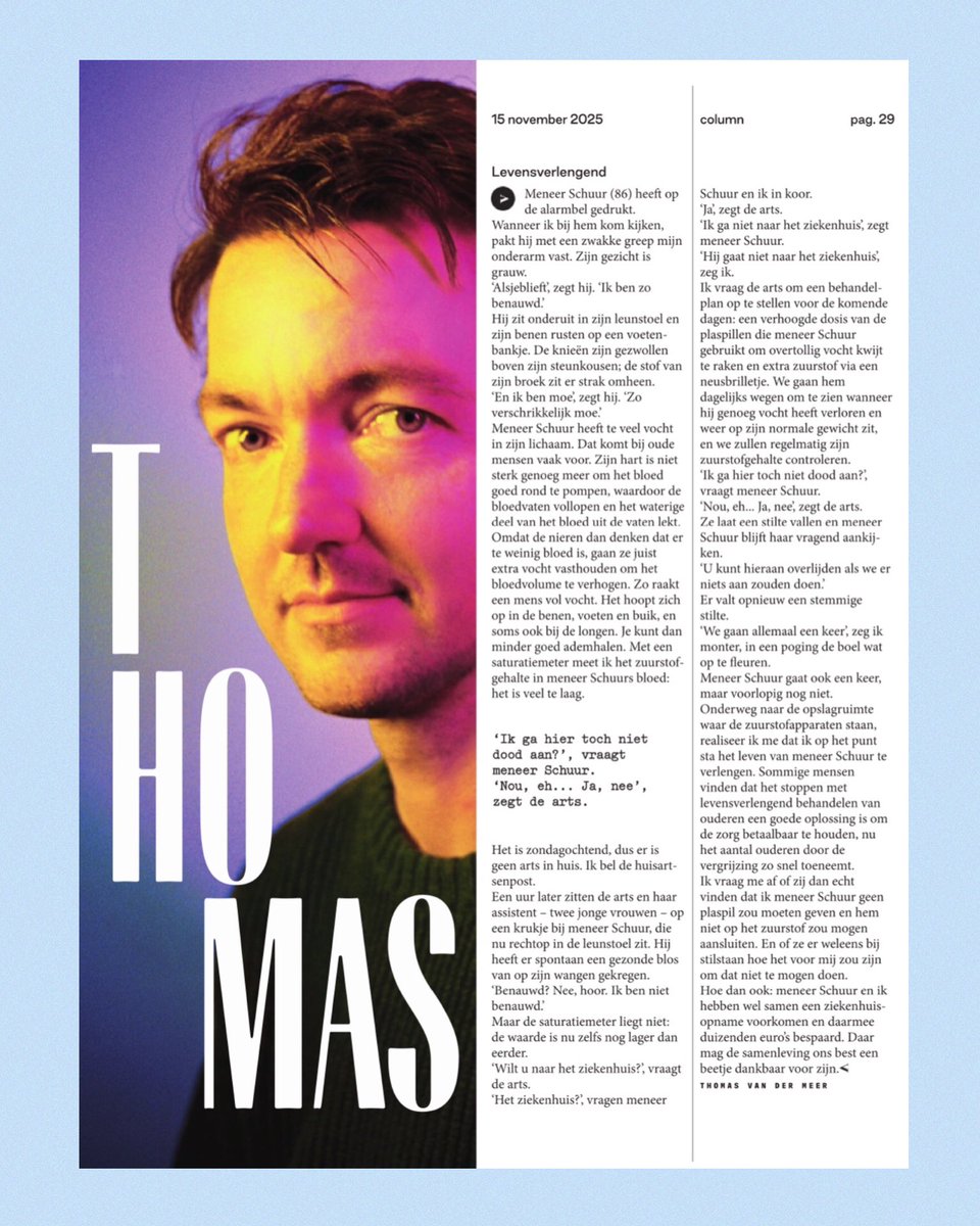 ❤️ LEVENSVERLENGEND 💔

‘Ik ga hier toch niet dood aan?’ 

🌿 vermakelijk en verdrietig leesgenot 
🌿 alweer een prachtig kort verhaal van Thomas van der Meer 

Volkskrant