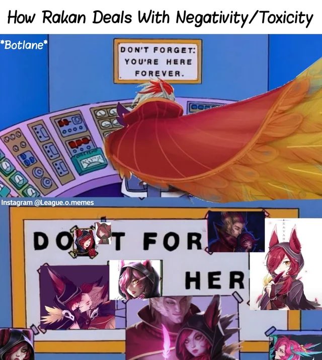 queenxayah's tweet photo. How I deal with the stress of life 🪶🦚
.
Credit: League.o.memes
#Xayah #Rakan https://t.co/8B8GTDu2rt
