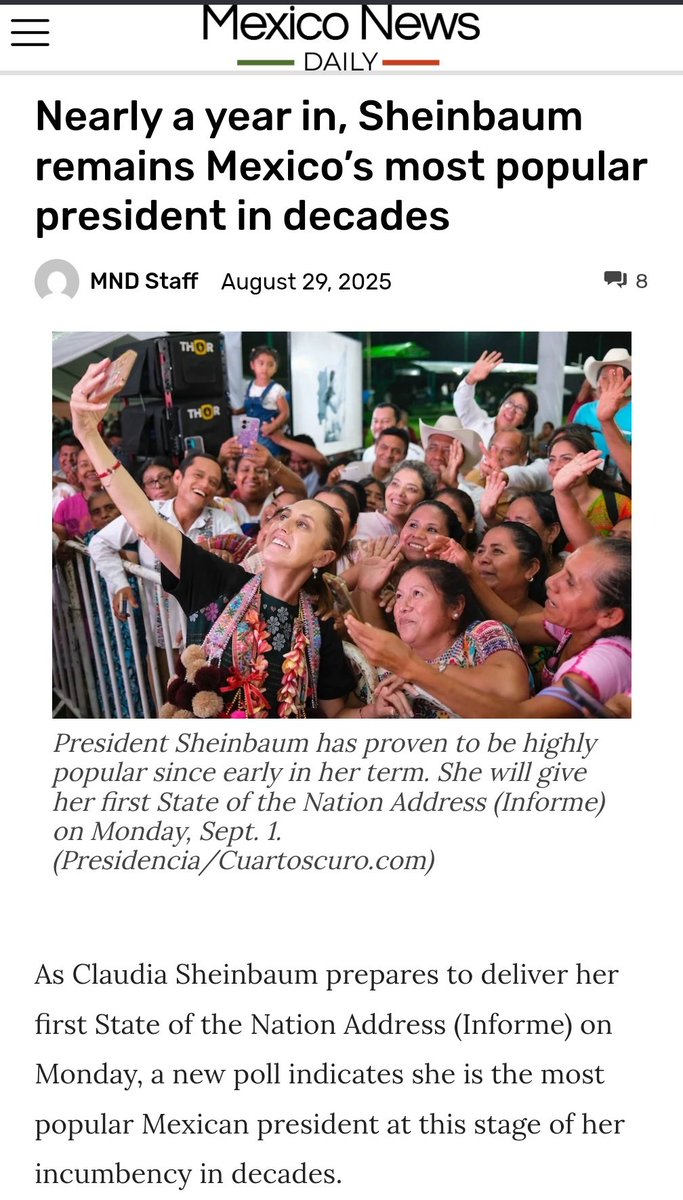 JFC 🤬 The United States is carrying out color revolution shit in Mexico. Sheinbaum is their most popular president in history. Things have been steadily improving there with the exception of the cartels the CIA funds to undermine the left-wing government because they don't like