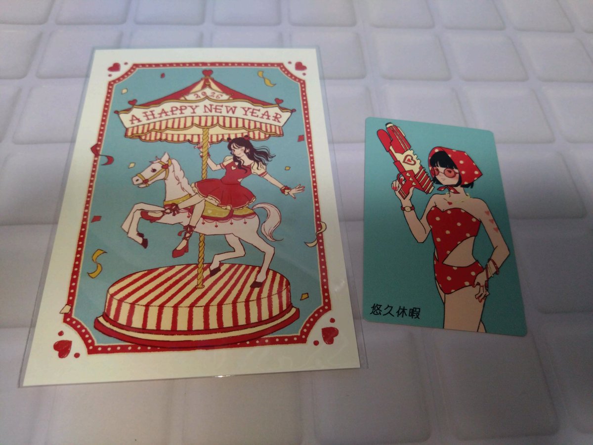enough_dong2's tweet image. (@yukyu_kyuka)
レトロみを感じたし、可愛くてニューイヤーお迎えした🙌✨自分で自分に年賀状！🎍
#デザフェス62 #デザフェス戦利品