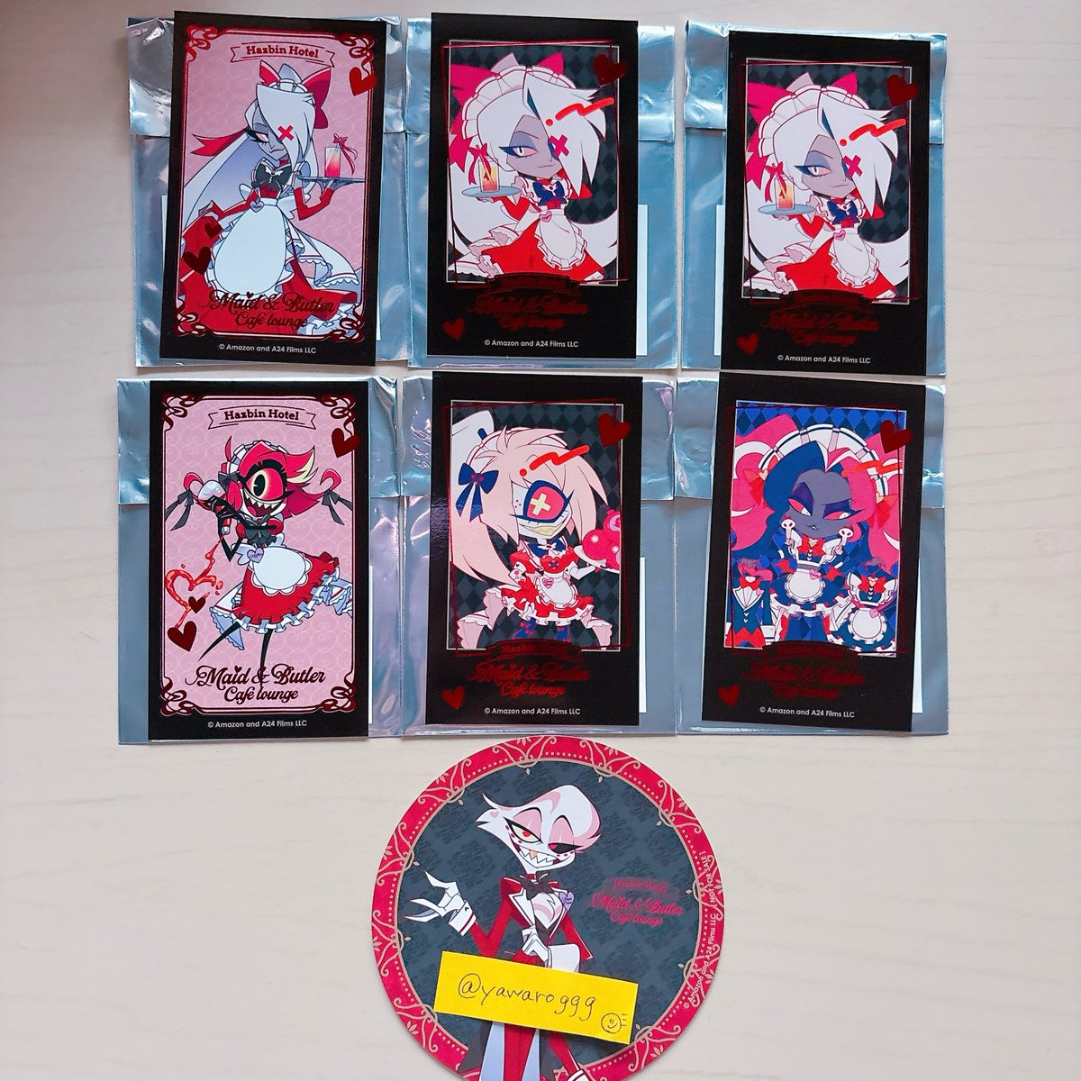 【交換/譲渡】ハズビンホテル ハズビン アニカフェ
アニメイトカフェ
トレーディング箔押しカード

譲▶︎ ヴァギー ニフティ チェリーボム ヴェルヴェット

求▶︎ エンジェル ヴァレンティノ アラスター
　　定価(+送料)

郵送交換推奨、手渡し要検討
纏めての方優先ですが1枚からでもご相談ください