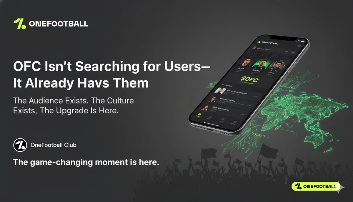 Zubair_Labs's tweet image. GM $OFC FAM!

OFC Isn’t Searching for Users It Already Has Them.
Most crypto projects launch a token first
and then spend years begging for adoption.

OFC is built different.
The audience already exists.
The culture already exists.
The OneFootball app already serves millions of…