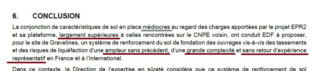 L'avis de l'ANSR sur le renforcement des sols pour accueillir le futur EPR-2 à Gravelines laisse planer beaucoup de doutes sur sa faisabilité (sans parler des coûts).

Du fait de "terrains fortement compressibles" "sur une profondeur de plus de 150 m".

recherche-expertise.asnr.fr/sites/default/…