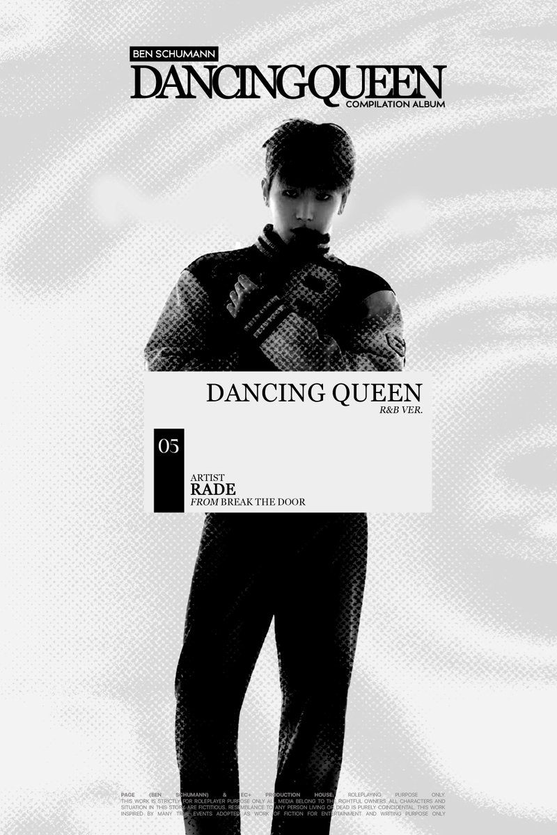 PAGELOGS's tweet photo. ㅤ

ㅤㅤ[   𝄡EN   𝓢CHUMANN  ]
ㅤㅤ𝐃𝐀𝐍𝐂𝐈𝐍𝐆  💃🏻  𝐐𝐔𝐄𝐄𝐍
ㅤㅤCOMPILATION ALBUM
ㅤㅤ ׅ 𝄂𝄚𝅦𝄚𝄞𝅄ㅤ────────

ㅤㅤDANCING QUEEN (R&amp;B VER.)
ㅤㅤARTIST: RADE (BREAK THE DOOR)
 
ㅤ https://t.co/2UWwQnAvHP