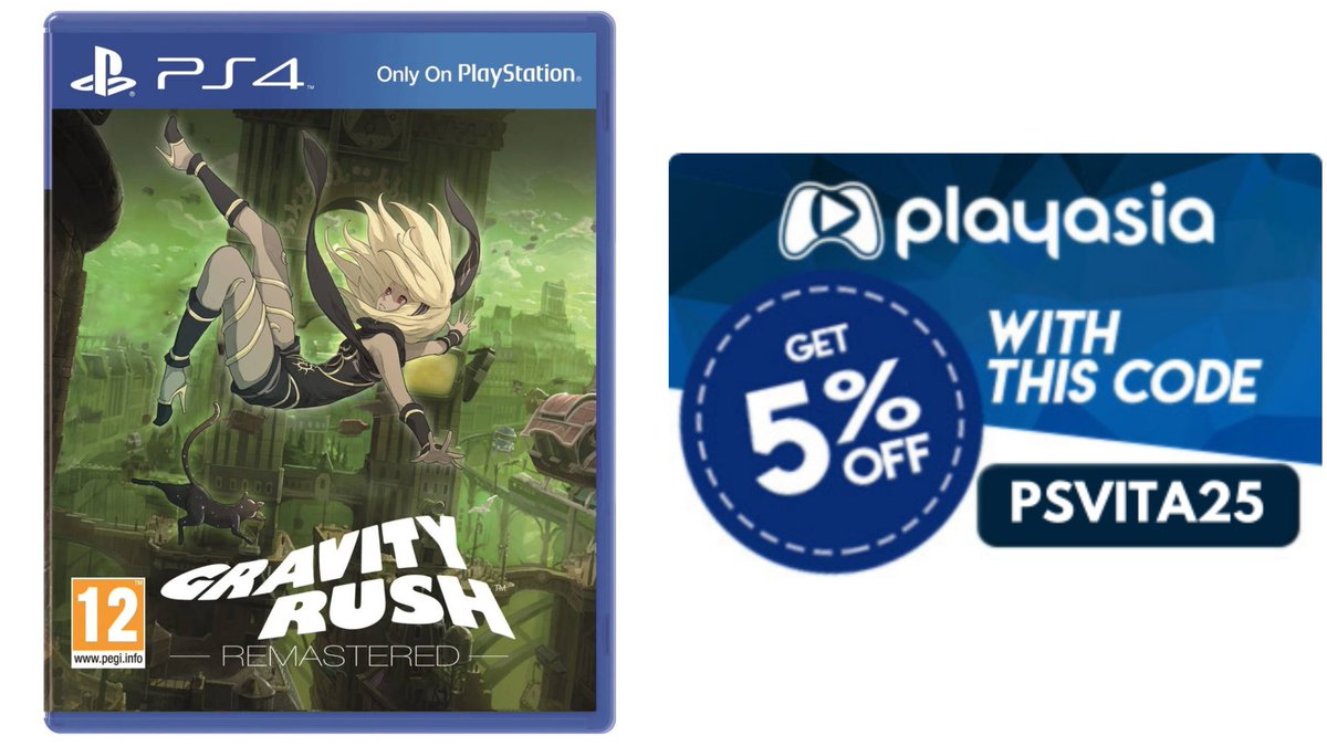 Un seul exemplaire restant en stock pour l'édition neuve européenne #PS4 de Gravity Rush Remastered chez <a href="/playasia/">Playasia</a> pour environ 40€ 🍃

➡️play-asia.com/gravity-rush-r…

👉Code PSVITA25 = 5% de réduction
👉Livraison offerte dès 72€