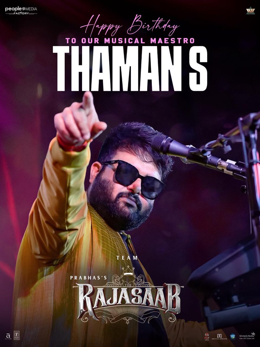 SISRPage's tweet photo. Happy Birthday @MusicThaman garu 

#RajaSaab https://t.co/LR0TG1DFwH