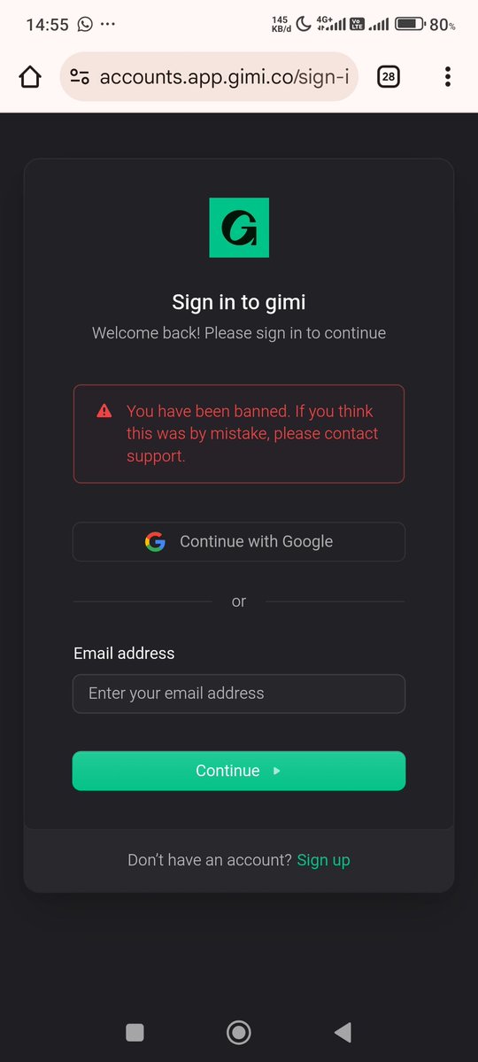 0xrupiah2020's tweet image. I&apos;ve embarrassed my assignment, instead of reviewing it, I got banned, I&apos;ve already got a balance of $6, this is very funny @GimiApp. I have supported you but you betrayed me🥱

#gimi #Web3Community