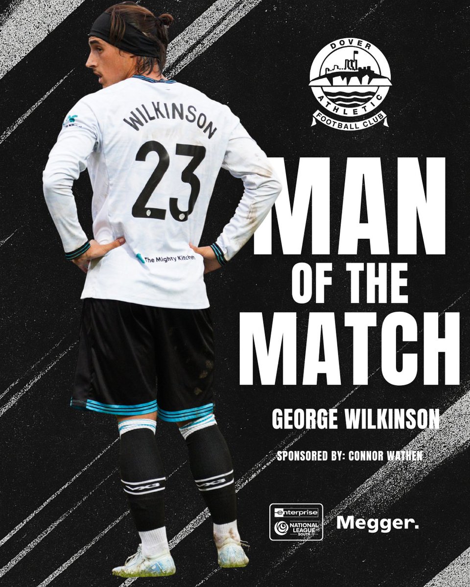 DoverAthletic's tweet image. 🥇 𝗠𝗢𝗧𝗠

Pulling the strings in midfield 💪

Dover’s Man of the Match in our win against Dorchester Town is George Wilkinson 👏

#DAFC | ⚪⚫️