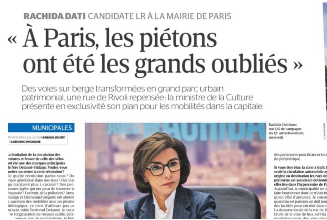 catherine_dumas's tweet image. ⁦@datirachida⁩ va changer la vie des piétons à #paris grace  a un plan de mobilités repensé pour une ville apaisée ⁦@LaTribune⁩