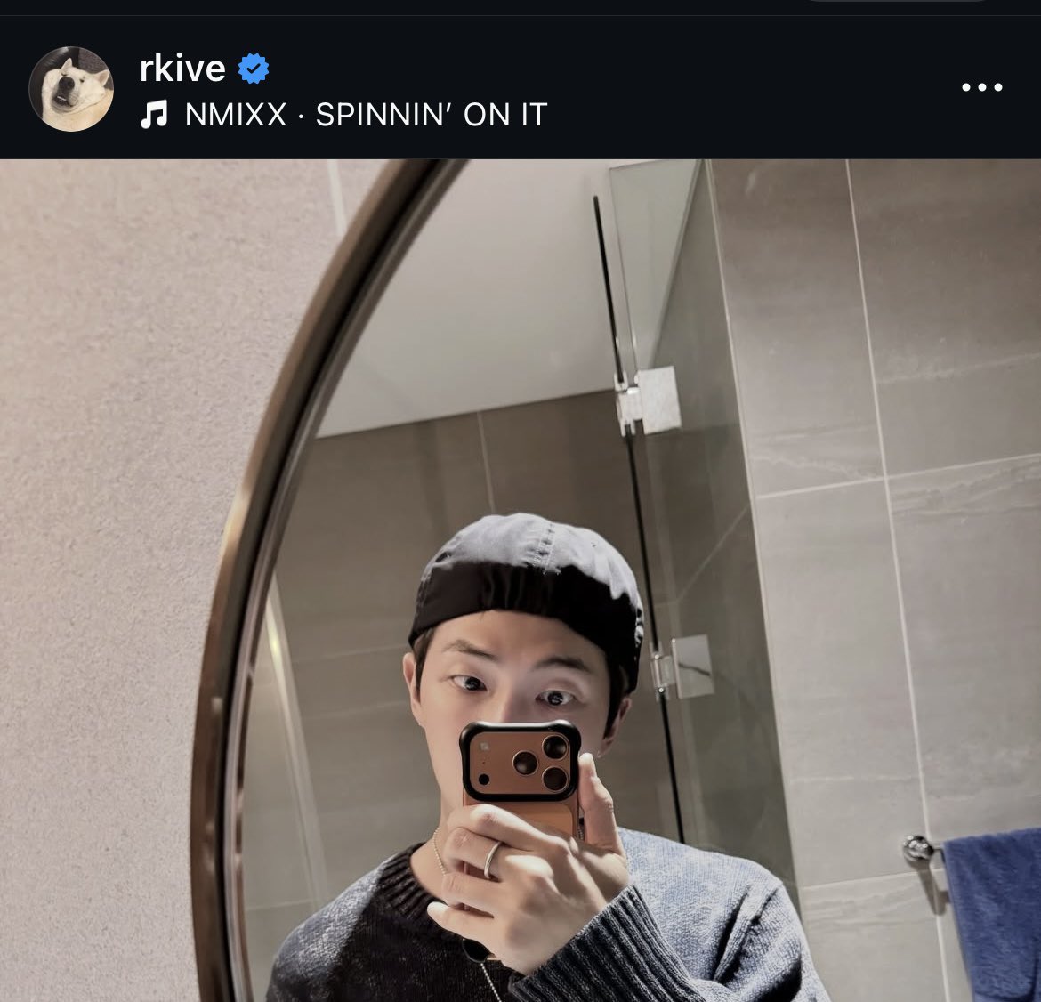 nmixxpics_'s tweet image. BTS’s RM uses “SPINNIN’ ON IT” audio on his latest instagram post