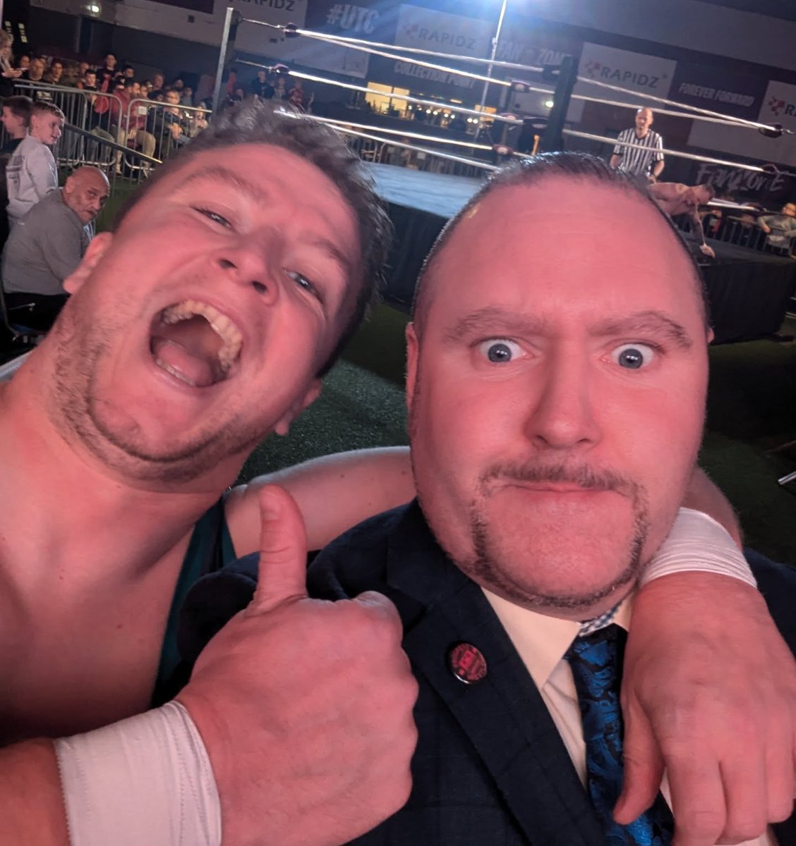 "Hello, Mr Ace, sir, can I trouble you to get a selfie? You are my favourite wrestler in the whole of <a href="/burnleyprowres/">Burnley Pro Wrestling</a>."

"Sure thing, <a href="/AngusMaddog/">Mike Angus</a>. I don't mind taking time out of my schedule for my many fans. That'll be £5 per photo."

Actual conversation that took place.
