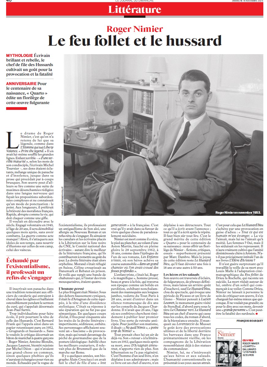 martnimier's tweet image. Dans le Journal du Dimanche du 16 Novembre