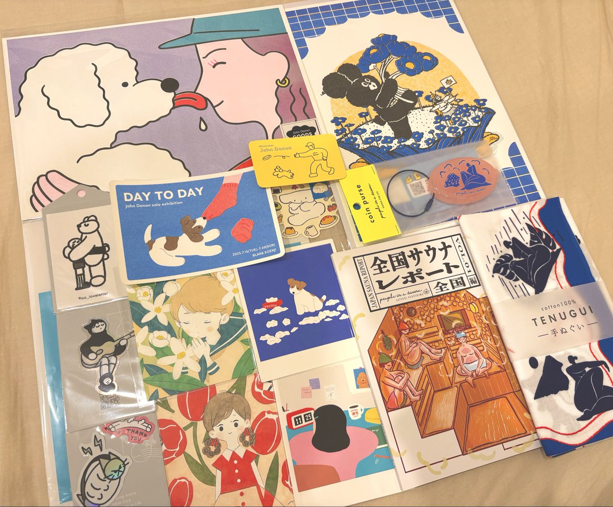 あえて何も決めずふらっと歩いて素敵だ！と思ったものを購入しました！可愛い最高 〜☺️✌🏻
・福島さつきさん/サウナグッズ
・megさん/カードとハンカチ
・JohnDanonさん/グッズ
・ひま太郎さん/ポスター
・寫情書的人さん/ステッカー
・chien.さん/ステッカー
#デザフェス 
#デザフェス62