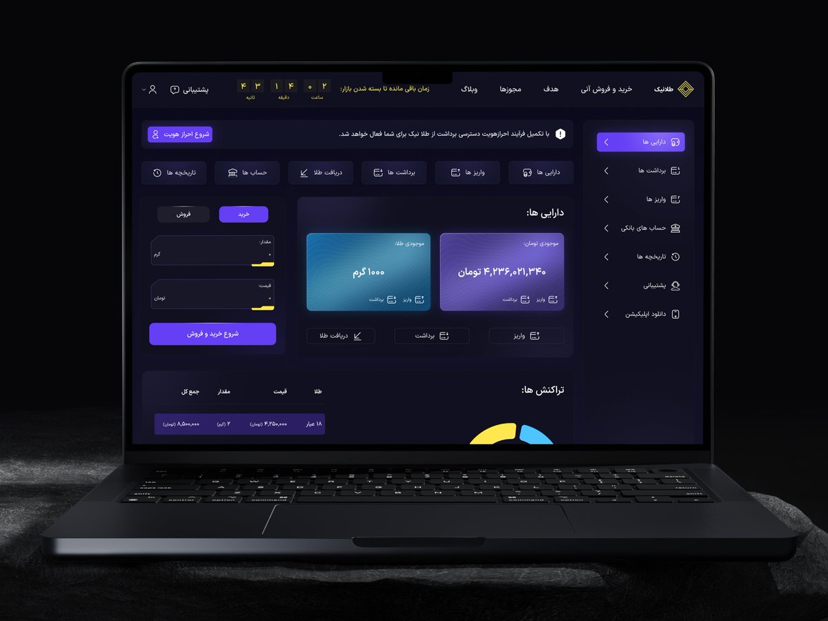 kiarashuix's tweet image. 🚀 New on @Behance : Talanik UI

A secure and modern UI for online molten gold &amp;amp; gold bar trading — with bank storage and physical delivery

👉 Behance: behance.net/gallery/226347…

#UIDesign #Fintech #WebDesign