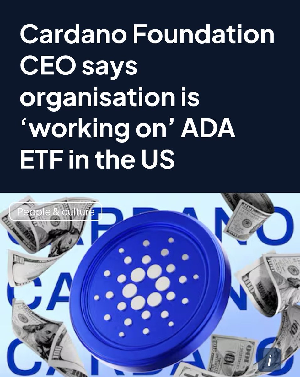 Cardano Foundation <a href="/Cardano_CF/">Cardano Foundation</a>  will launch a $ADA ETF in the US 👀