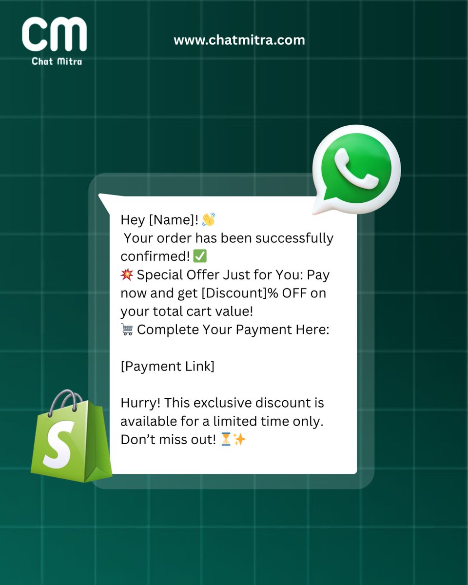 chatmitra_chat's tweet image. Convert your COD orders faster with smart WhatsApp templates!
Make your customers respond instantly, reduce RTO, and boost your confirmed orders — all in one click with ChatMitra. 🚀
Start simplifying COD verification today!

#CODOrders #WhatsAppBusinessAPI #ChatMitra