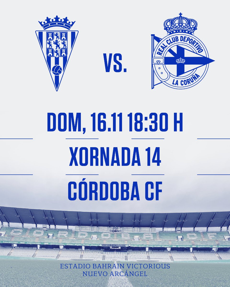 💪 ¡Día de #CórdobaCF! ¡Día de #CórdobaDépor!

Un partido que no necesita presentación. Dos conjuntos que viven un estado de forma espectacular. Los de Ania buscarán la victoria nº46 del técnico ovetense en su centenario. Los gallegos, recuperar los puestos de ascenso directo.