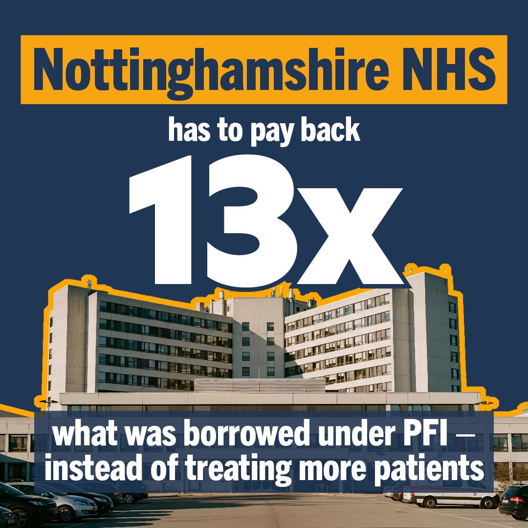The NHS is struggling under the weight of long-term PFI debts

Yet this government are considering bringing in more private finance at the Autumn budget ⁉️

Patients must come before profit. Add your name to the petition 👇

vist.ly/4epk3