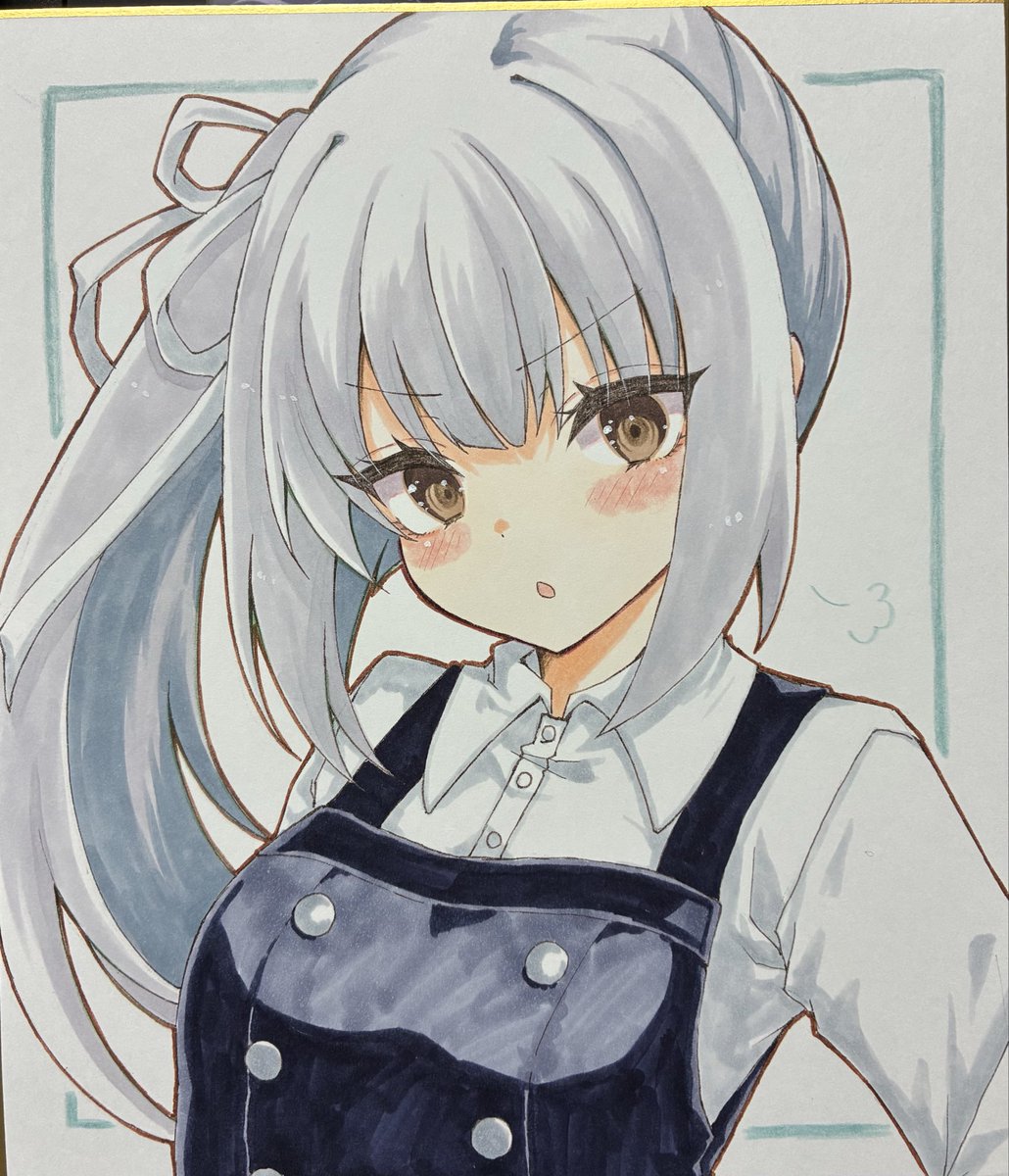 0yukiya0's tweet image. 引きこもって描いてた霞ちゃん色紙です( ˘ω˘ )