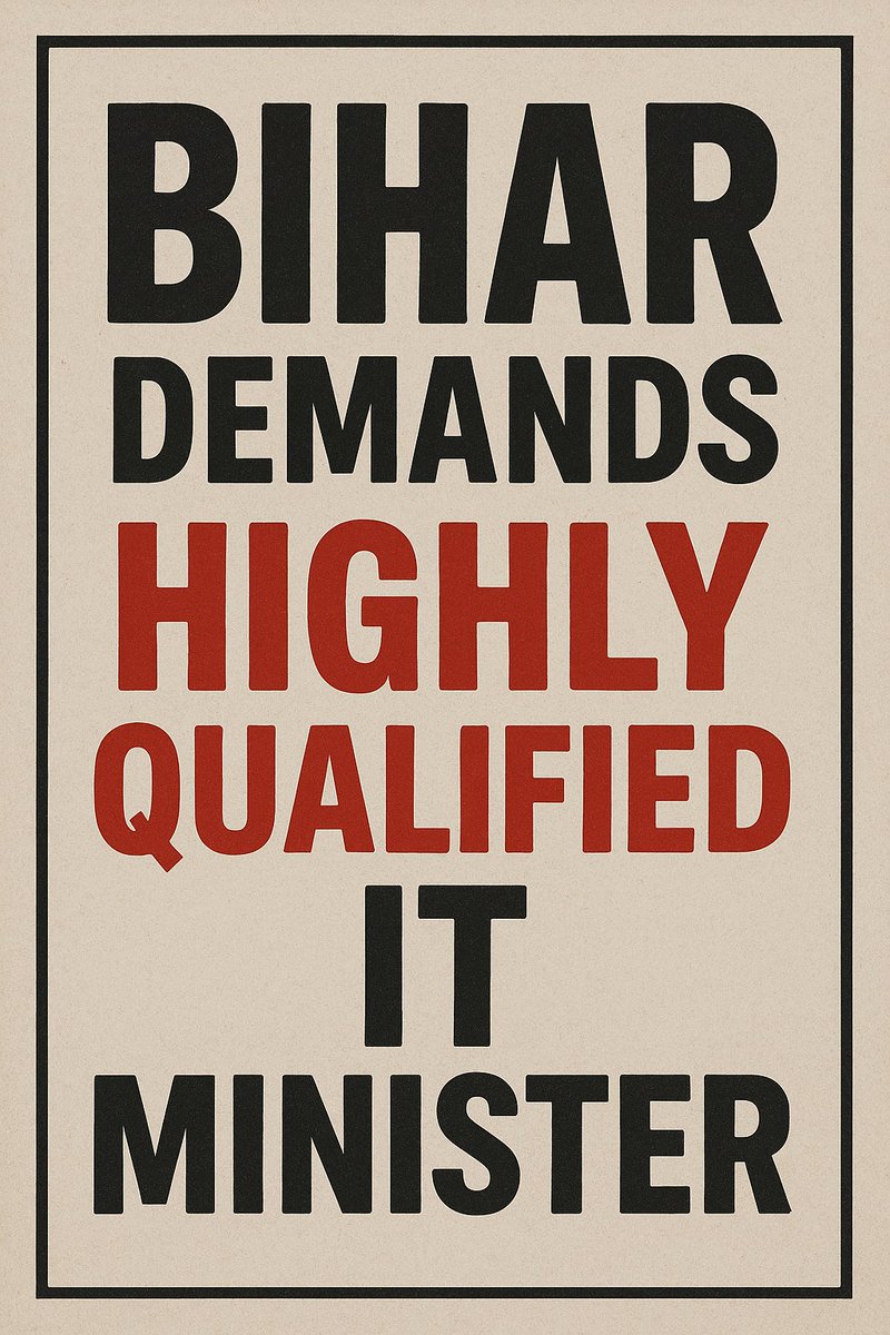 ankushIIMC16's tweet image. Dear NDA leaders of Bihar, please do not disappoint us this time.
Kindly appoint ministers who are genuinely capable of delivering meaningful work in their respective departments.
@NitishKumar @samrat4bjp @ManishVermaJDU @mishranitish @BJP4Bihar @Jduonline @narendramodi