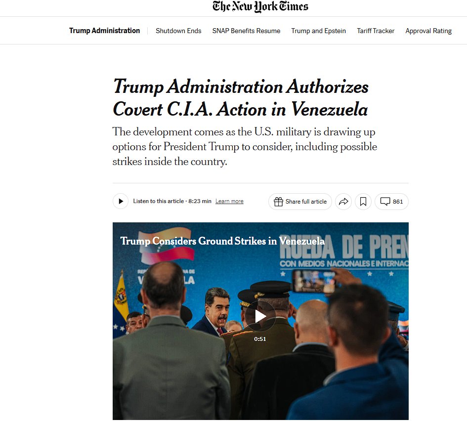 🇺🇸🇻🇪US Authorizes CIA Violence in Venezuela, Then Blames Venezuela For It...   

The US already openly announced the CIA is conducting operations inside Venezuela, then says "Venezuela" is doing it to themselves to blame the US or its terrorist proxies inside Venezuela...

The