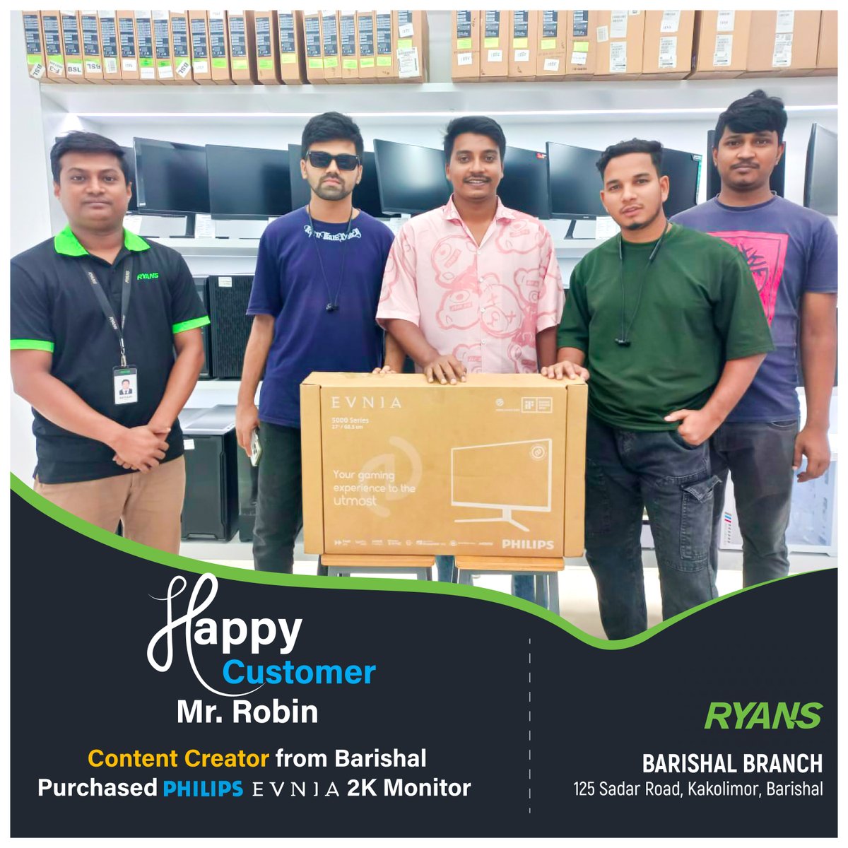 RyansComputers's tweet image. বরিশালের জনপ্রিয় কন্টেন্ট ক্রিয়েটর মিস্টার রবিন এসেছিলেন আমাদের রায়ান্স বরিশাল ব্রাঞ্চে! স্টোরের সার্ভিস ও পরিবেশ দেখে তিনি বেশ সন্তুষ্ট হন এবং ক্রয় করেন একটি Philips Evnia 2K মনিটর। 🖥️
#RyansComputers #Barishal