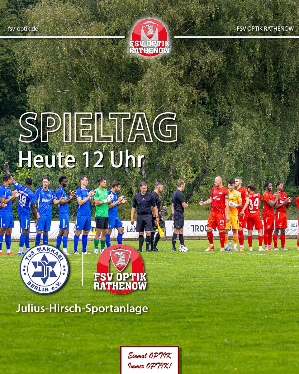 fsvoptik's tweet image. Heute #auswärts bei der @makkabifussball! Schweres #Spiel aber mit eurer #Unterstützung wollen wir auch hier etwas Zählbares mitnehmen 💪🏻🔴⚪️.