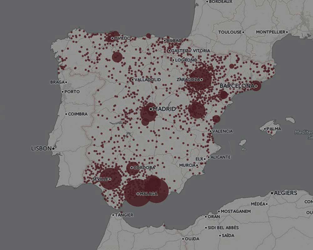 Civil_War_Spain's tweet image. The map in my original tweet shows the number of graves, not number of bodies. Andalucía, by some way, has the most in terms of victims. In mass graves as shown in this map or otherwise.