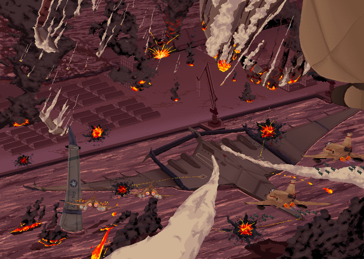 amanetate10945's tweet image. &quot;I don&apos;t care if the ships are moored, get their guns up, they&apos;re all we have!&quot;

I sell all my art as post card now, check them out. 
ko-fi.com/amanettc/shop

#pixelart #projectwingman #ドット絵