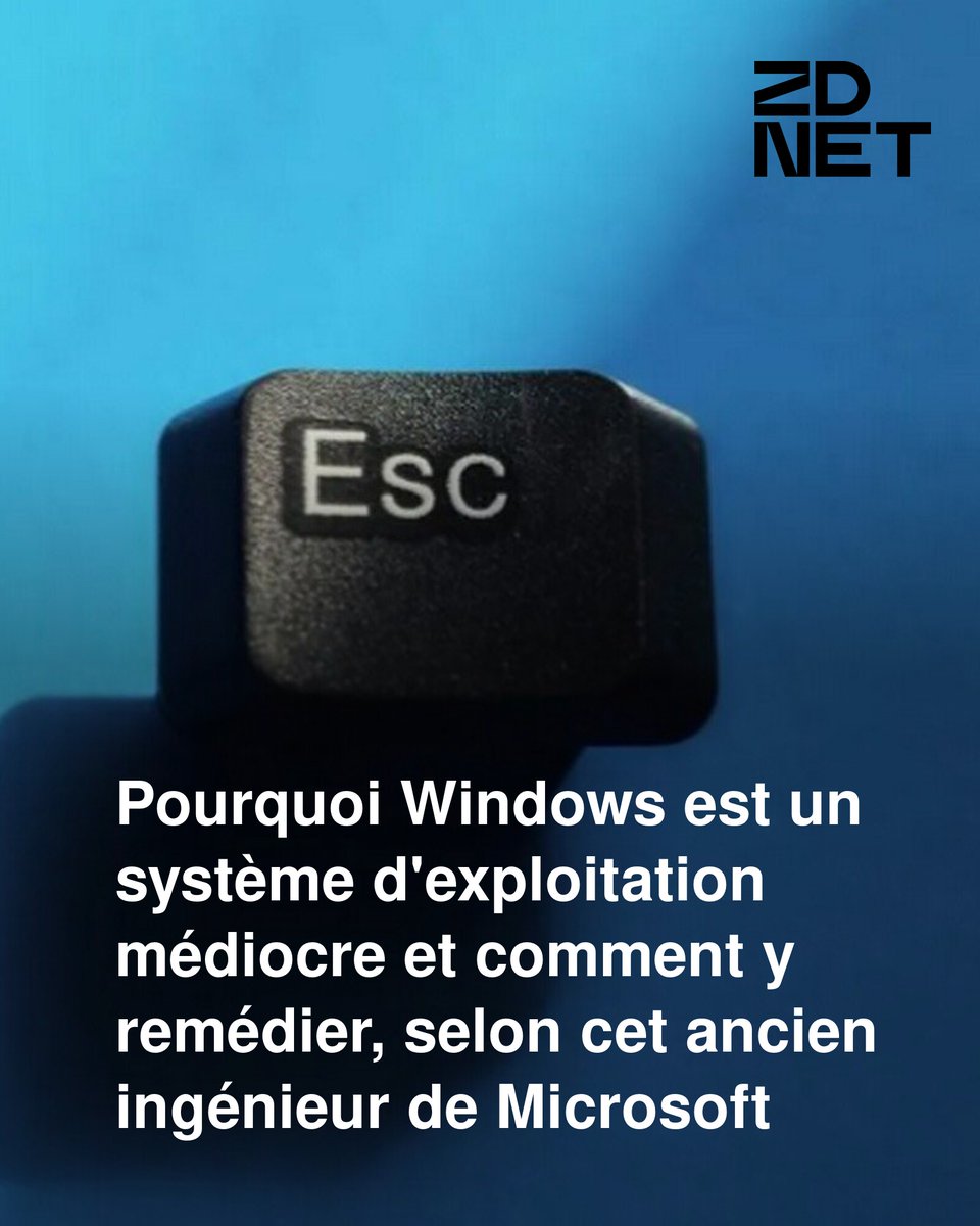 zdnetfr's tweet image. Windows : Pourquoi cet ex-ingénieur tire la sonnette d&apos;alarme ? 👀 👉 l.zdnet.fr/zjX