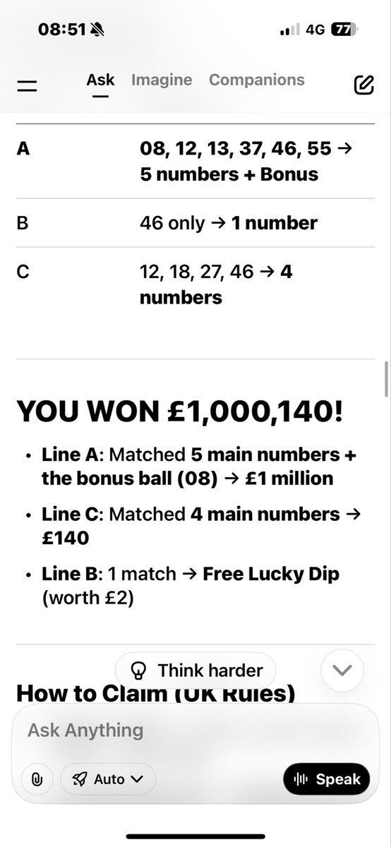 pavey_nigel's tweet photo. @elonmusk @grok sort the a.i out I was jumping round the fuckin house. If it was Wednesdays draw, I would’ve won. Is a.i just trolling me. I’m shaking 🫨 https://t.co/0MgeLQPmJv