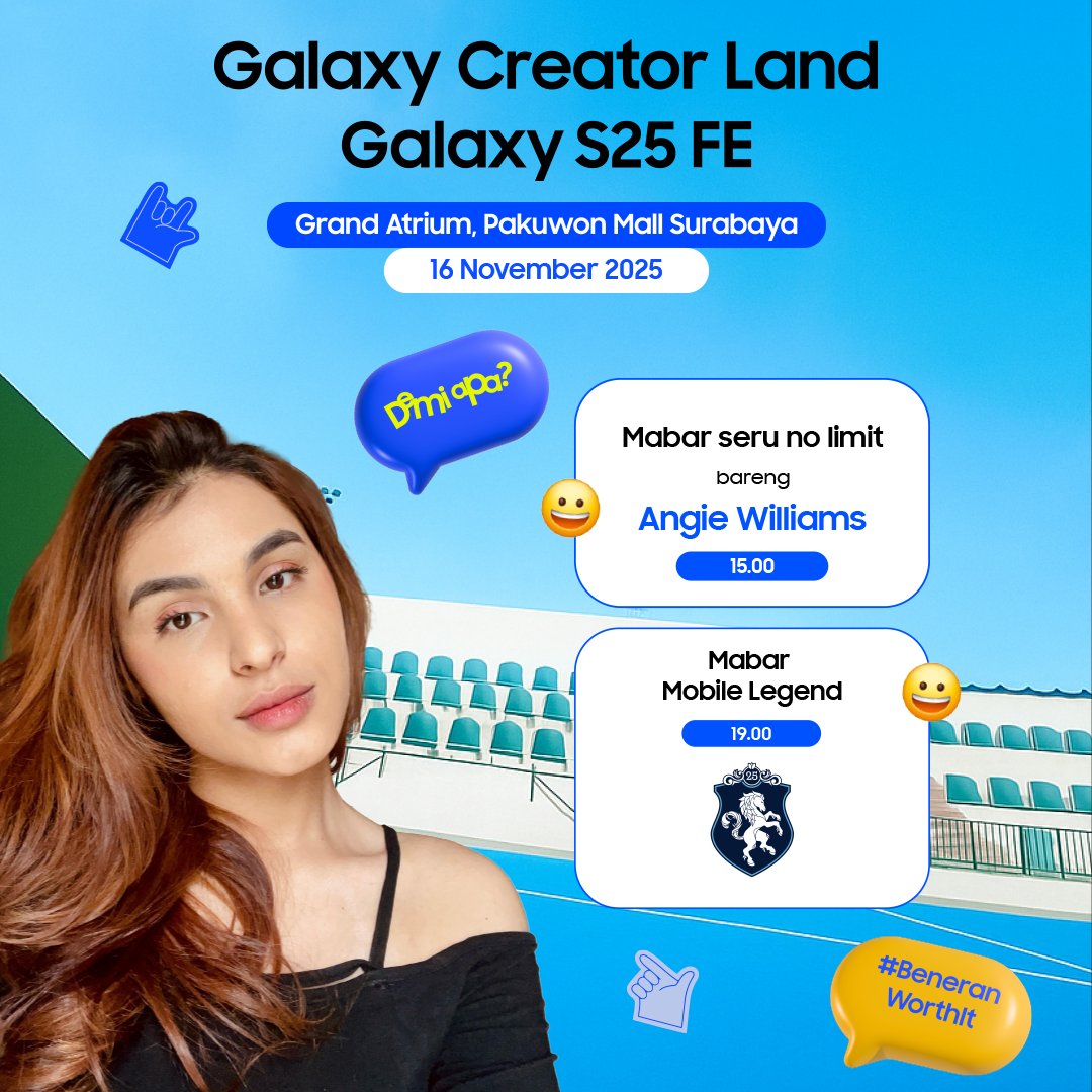 Demi apa? Cukup cari di Google, kapasitas baterai Galaxy S25 FE yang bikin Angie Williams puas push rank seharian, bisa dapet Rp750K untuk 5 orang! 😱

Screenshot hasil pencarian dan reply sebanyak-banyaknya dengan #Galaxy25 FE #BeneranWorthIt #GalaxyCreatorLand #GCLGameDay